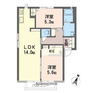 ビック イースト B棟【1階】の間取り
