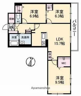 シエルクレール B棟【2階】の間取り