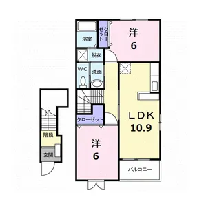 2LDKの間取り画像