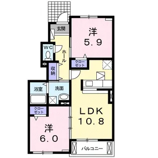 グレイス アベニューB【1階】の間取り