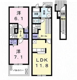 レスペヘリオスB【2階】の間取り