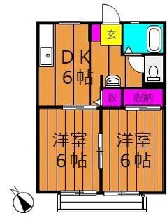 サンライフひろみね A【102号室号室】の間取り