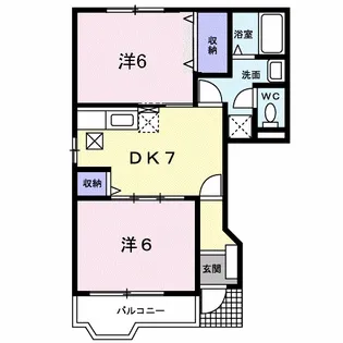 ドミール北小路 DEUX【1階】の間取り