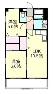 ガーディニアシティ上富井【2階】の間取り