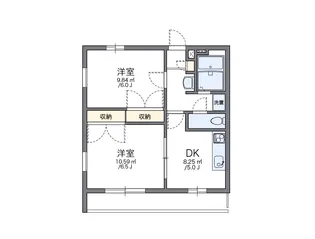 レオパレスOZ−2【2階】の間取り