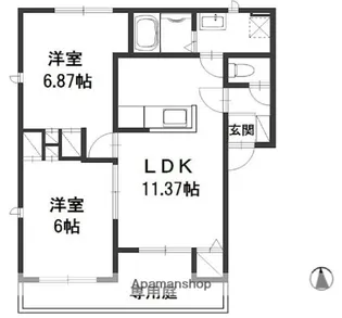 ヴィラ入江【1階】の間取り