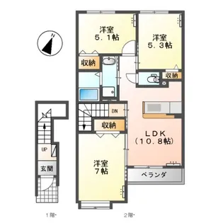 クレア【2階】の間取り