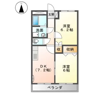 リーヴァ オルト【203号室】の間取り