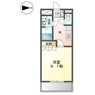 ウエスト・モンターニュ【1階】の間取り