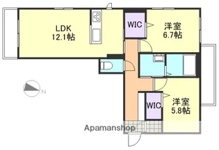 ソルブライト A棟【2階】の間取り