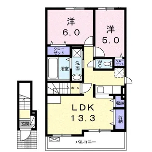 ジェイズ キヨシ【2階】の間取り