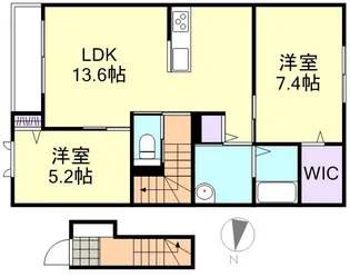グリシーナ【2階】の間取り