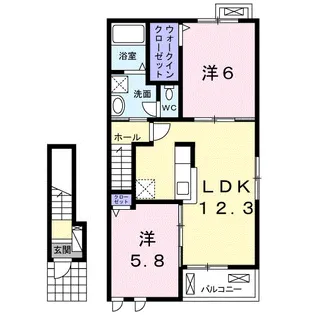 バイオレット真備 NO.1【2階】の間取り