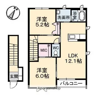 ソレイユ(井原)【2階】の間取り