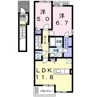 フォレスト ガーデン D【2階】の間取り