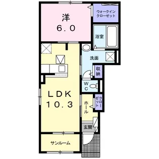 ハルレイ B【1階】の間取り