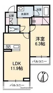パピリオ・タウン C棟【2階】の間取り