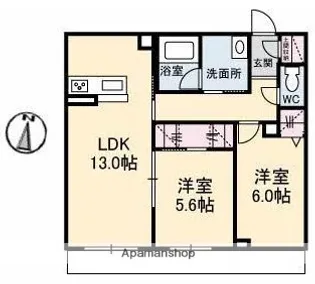 グラン クレール【1階】の間取り