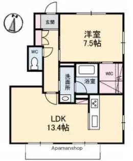 シャーメゾンKOTON A【1階】の間取り