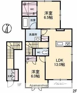 シャーメゾンKOTON B【2階】の間取り