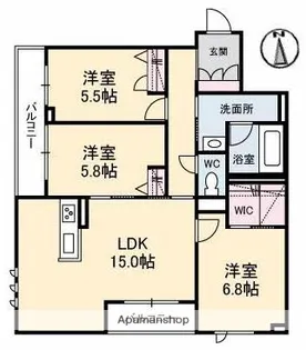 シャイン【3階】の間取り