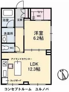 ピン・ルージュ【1階】の間取り