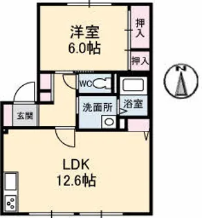 ディアスわかば【1階】の間取り