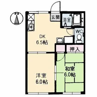 チューリップハイツ A棟【1階】の間取り