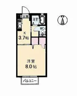 シャーメゾンスイート A棟【2階】の間取り