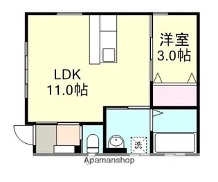 アフルエント大島 A棟【1階】の間取り