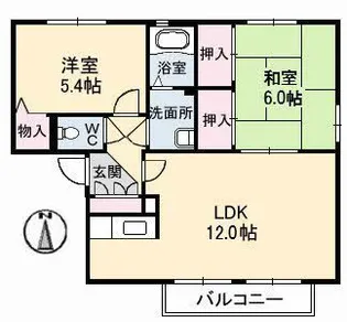 オークス 壱番館【1階】の間取り