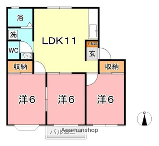 アパートメント明石 B【2階】の間取り