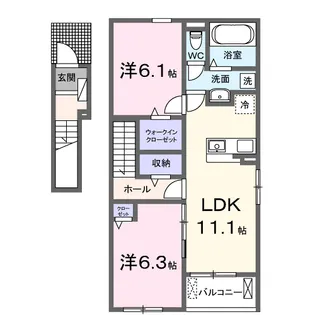 GRADO(グラード)Ⅱ A【2階】の間取り