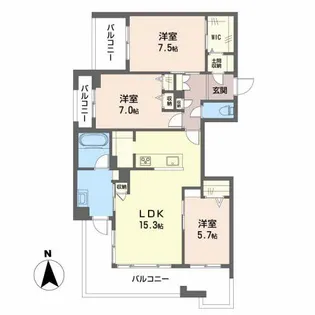 クロムノワール【2階】の間取り