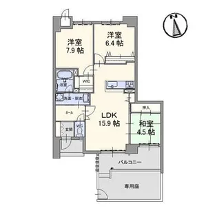 グランマスト伊島【1階】の間取り