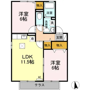 ’A LA MODE B棟【1階】の間取り