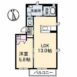 ハーズ乙多見【2階】の間取り