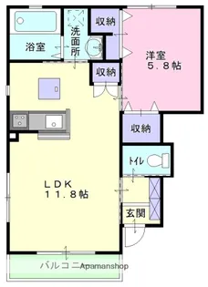フィカーサ上富井【1階】の間取り