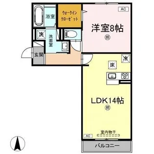 サニーフラット西市 A棟【1階】の間取り