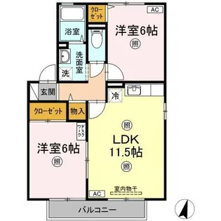 サンコーポ石井 A棟【2階】の間取り