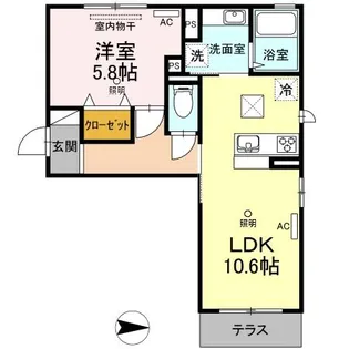 ベイブランシェ浜町【1階】の間取り