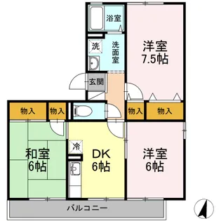 カトルセゾン【2階】の間取り