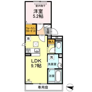 ベイブランシェ西阿知【1階】の間取り