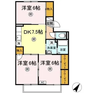 ルレーブK D棟【1階】の間取り