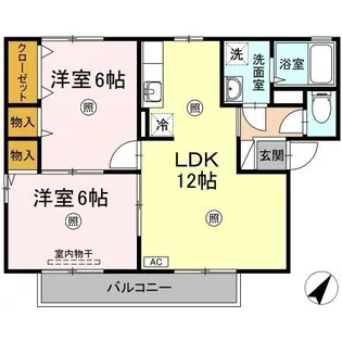 ぷらむハイツ A棟【A101号室】の間取り