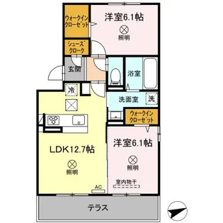 グリーンウイング【1階】の間取り