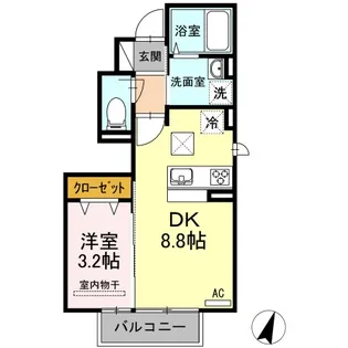 SQUARE VILLA 福島【101号室】の間取り