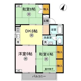 シーサイドハウスA棟【2階】の間取り