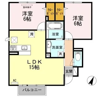 ヴィラ・ボヌール B棟【1階】の間取り