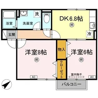 2DKの間取り画像